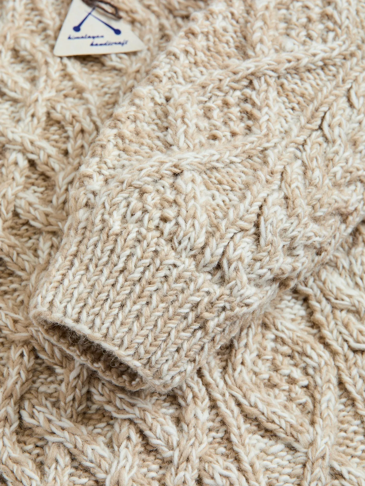 Low Gauge Cable Knit Sweater in Natural