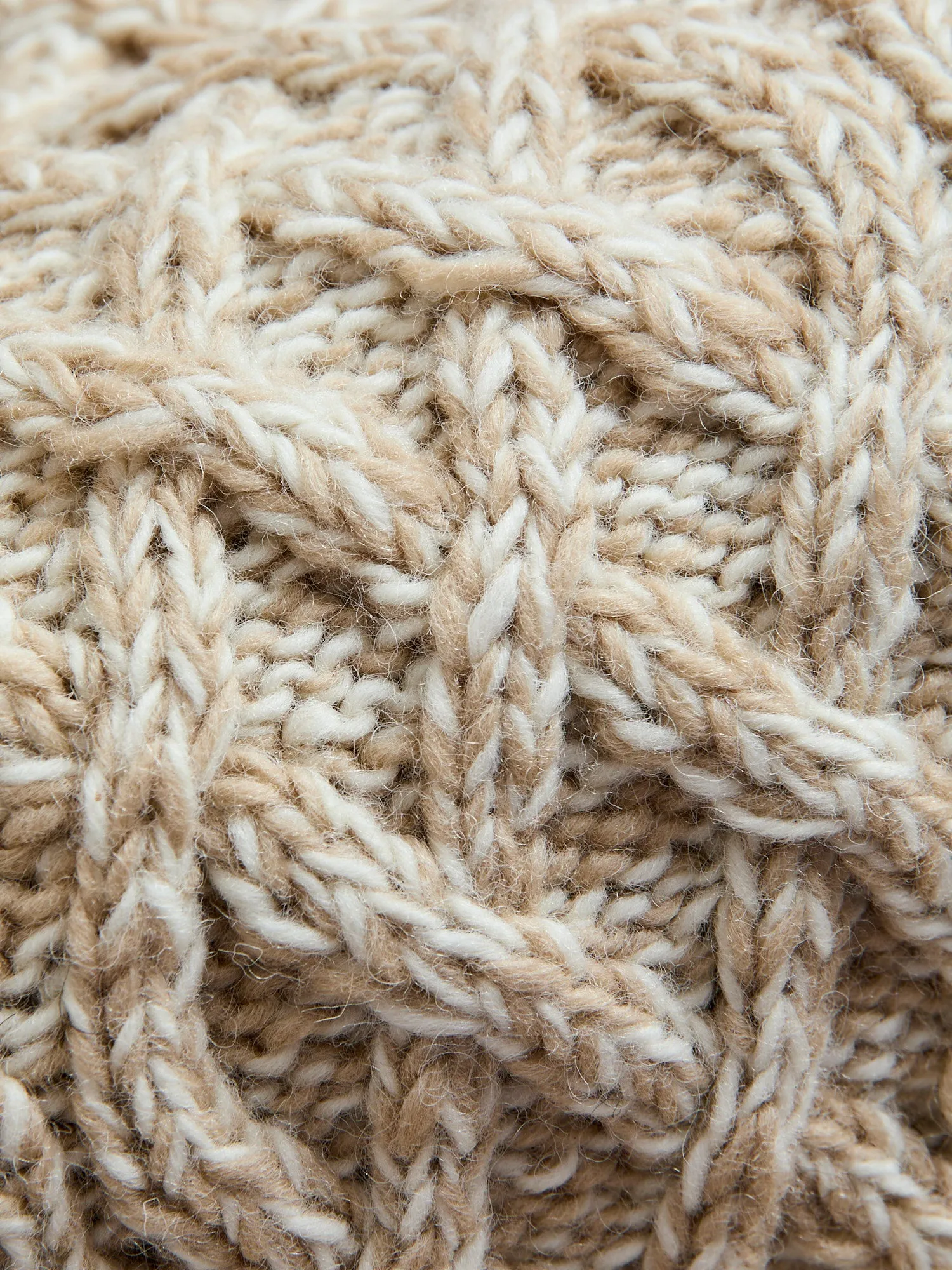 Low Gauge Cable Knit Sweater in Natural
