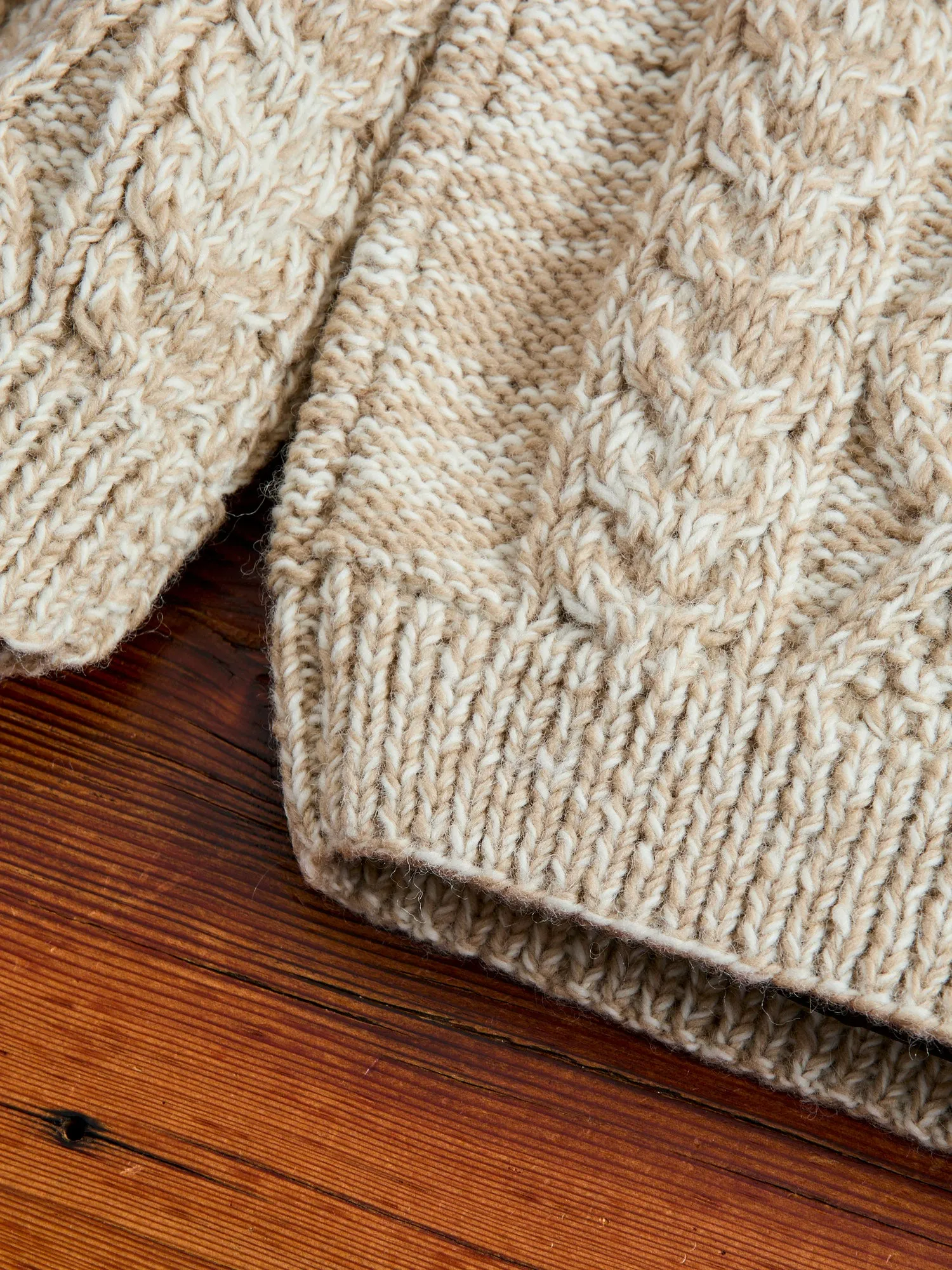 Low Gauge Cable Knit Sweater in Natural
