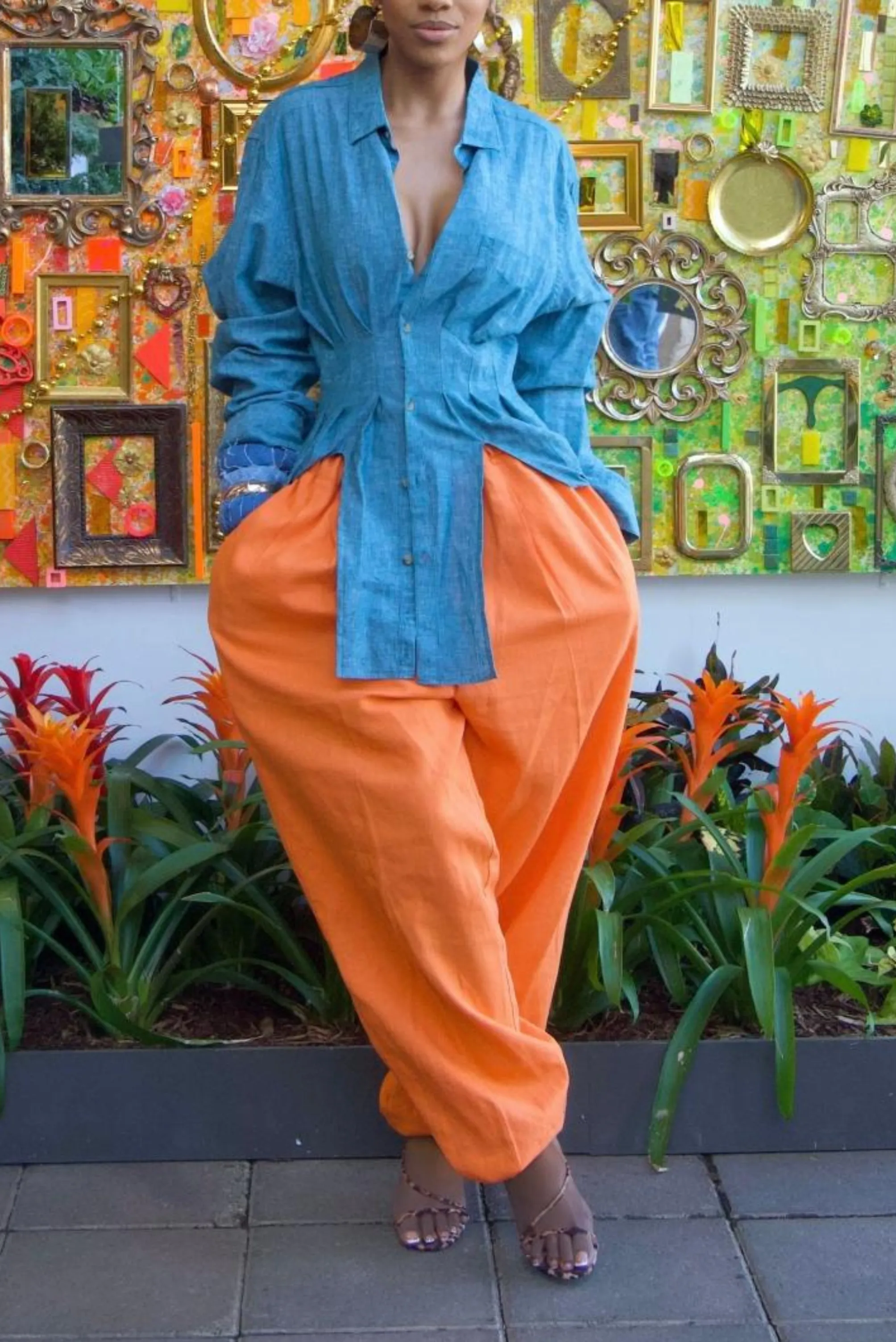 Orange Vintage Jogger Pants