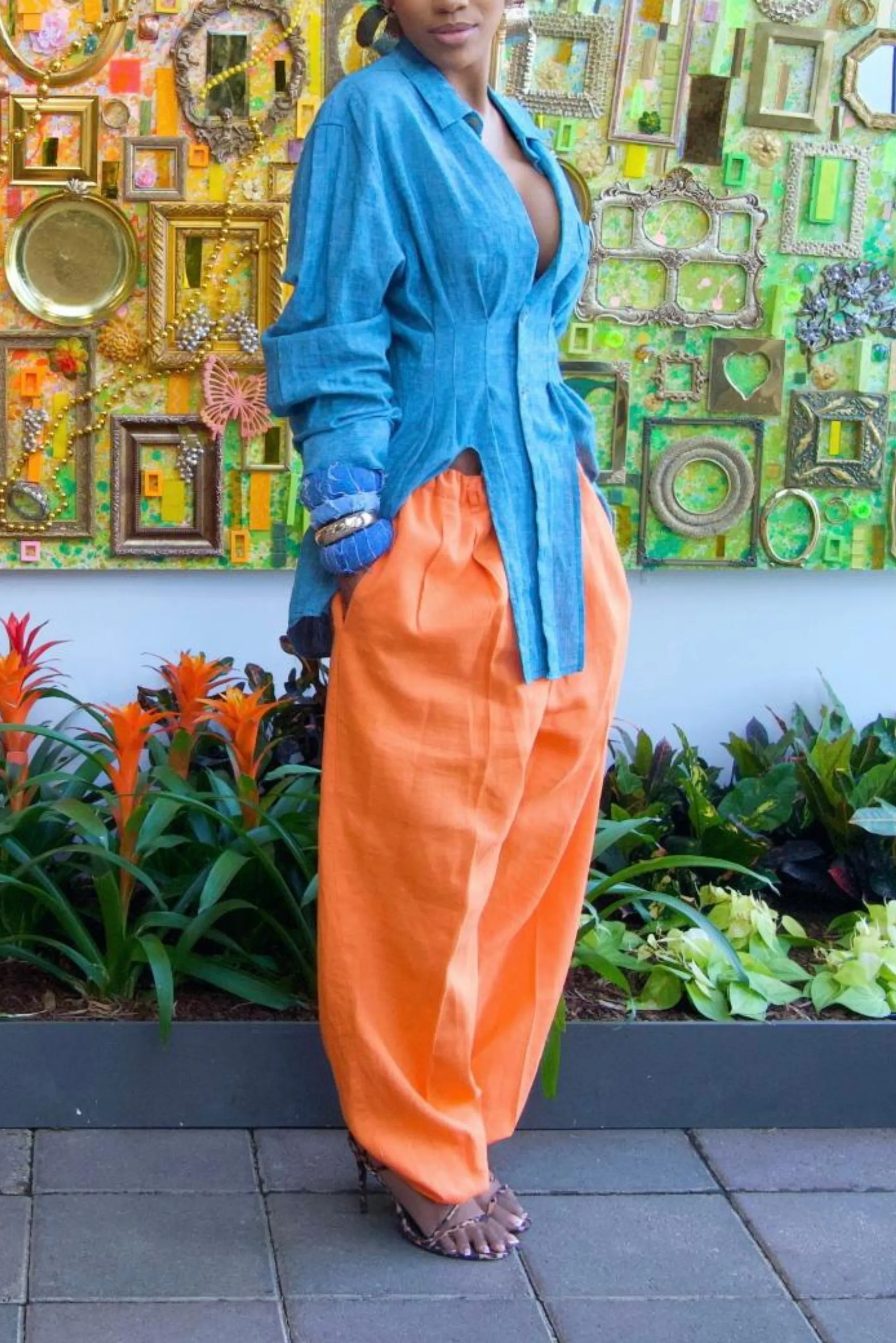 Orange Vintage Jogger Pants