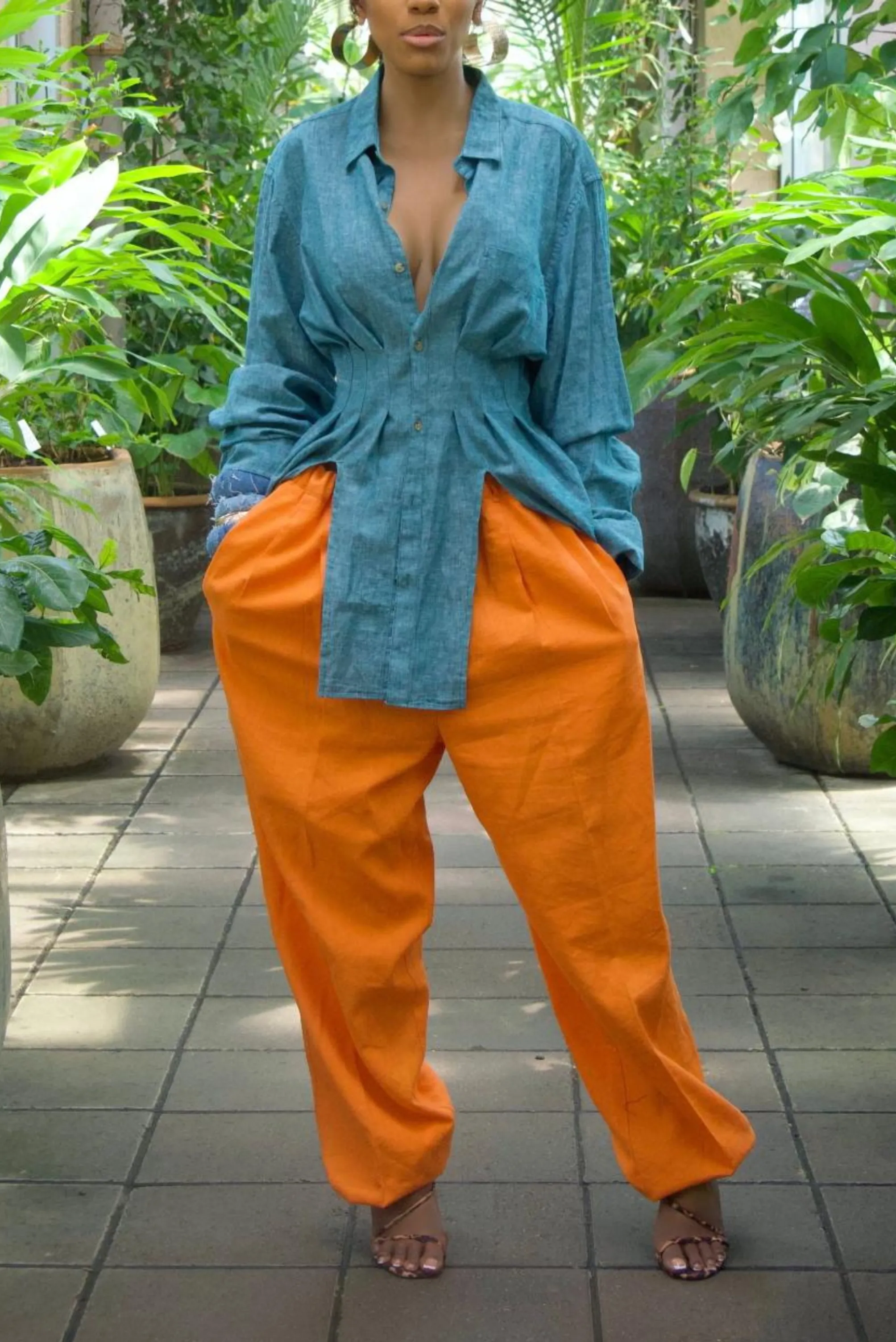 Orange Vintage Jogger Pants