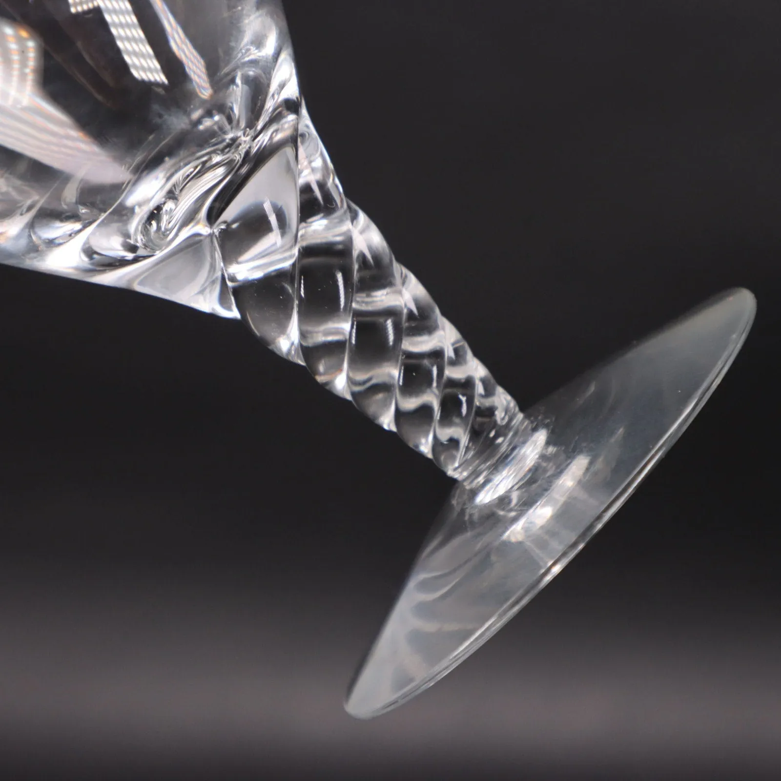 Orrefors Spiral Clear Water Goblet 5 1/4" Clear Vintage MCM Crystal Glass Sweden