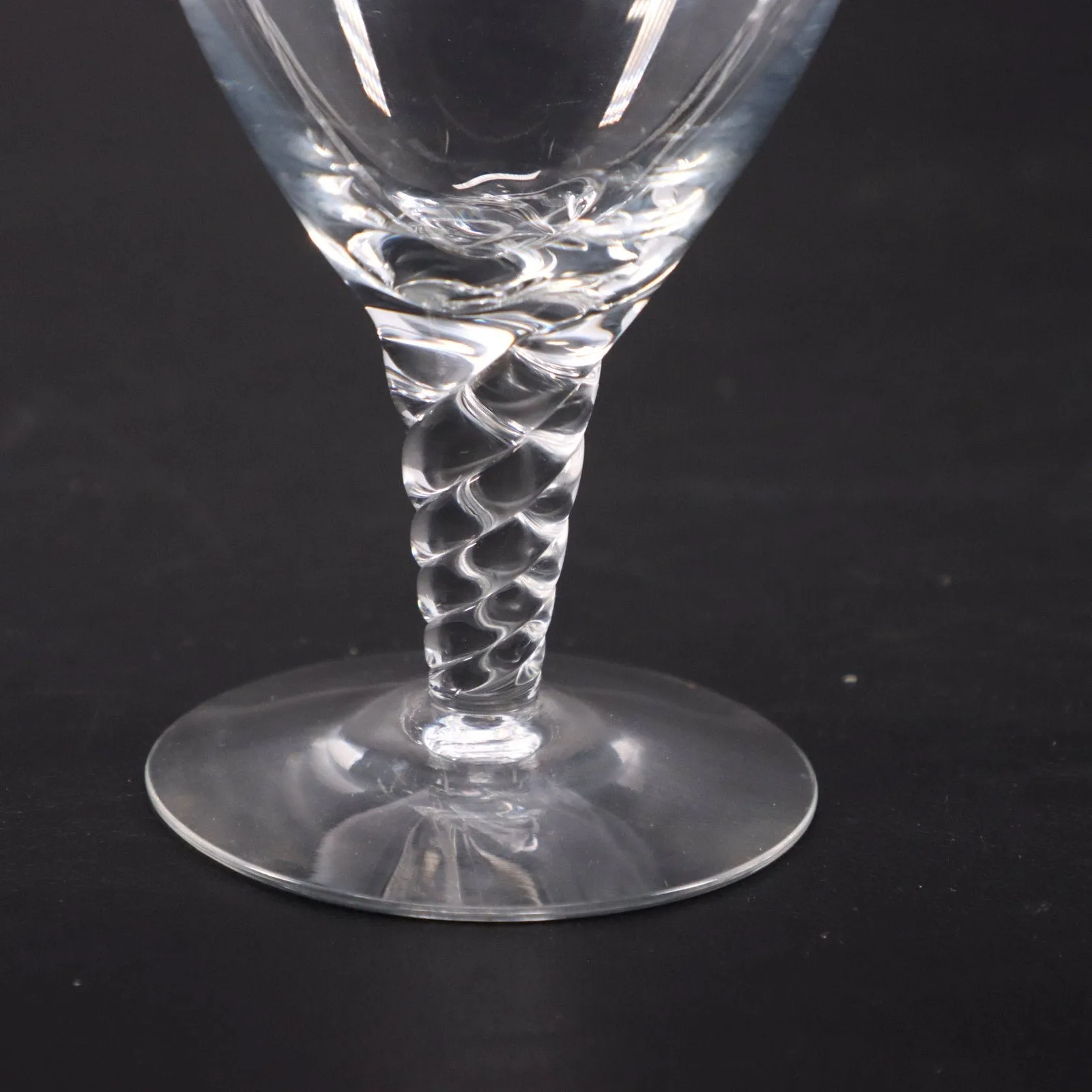 Orrefors Spiral Clear Water Goblet 5 1/4" Clear Vintage MCM Crystal Glass Sweden