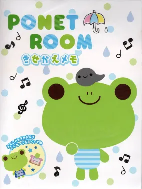Q-Lia Vintage Ponet Room Frog Rare Die Cut Large Memo Pad