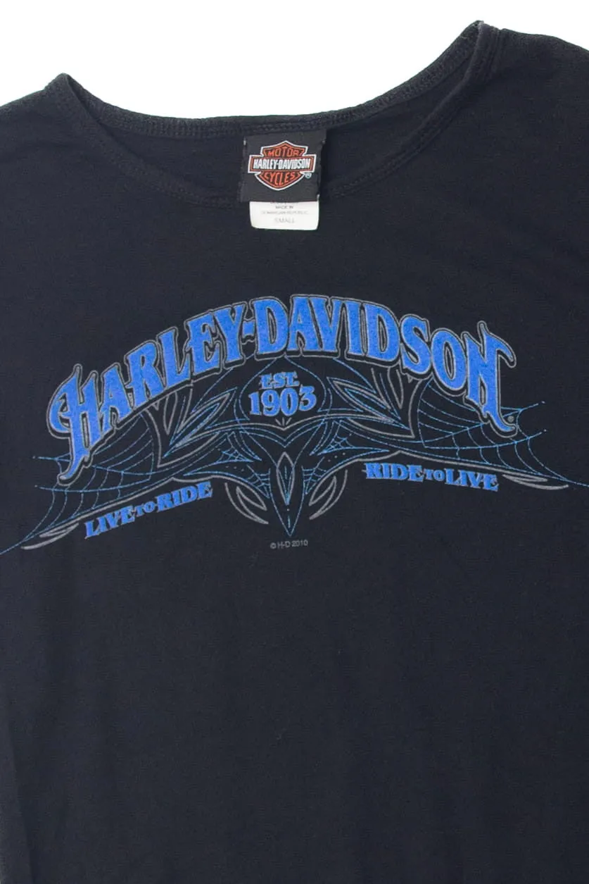 "Live To Ride Ride To Live" Harley Davidson T-Shirt (2010s)