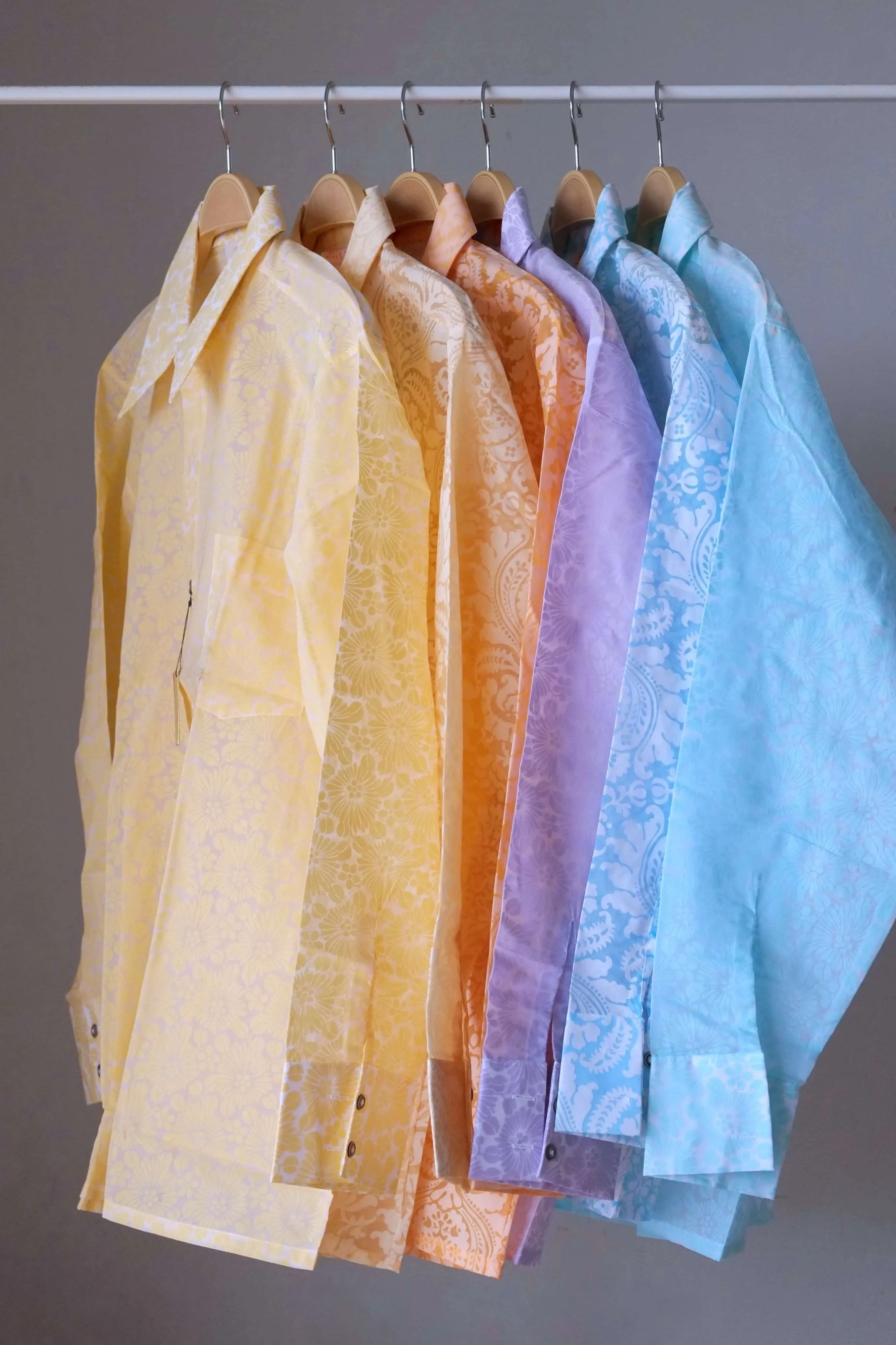 RILSAN See-Through Pastel Print 70's Shirt