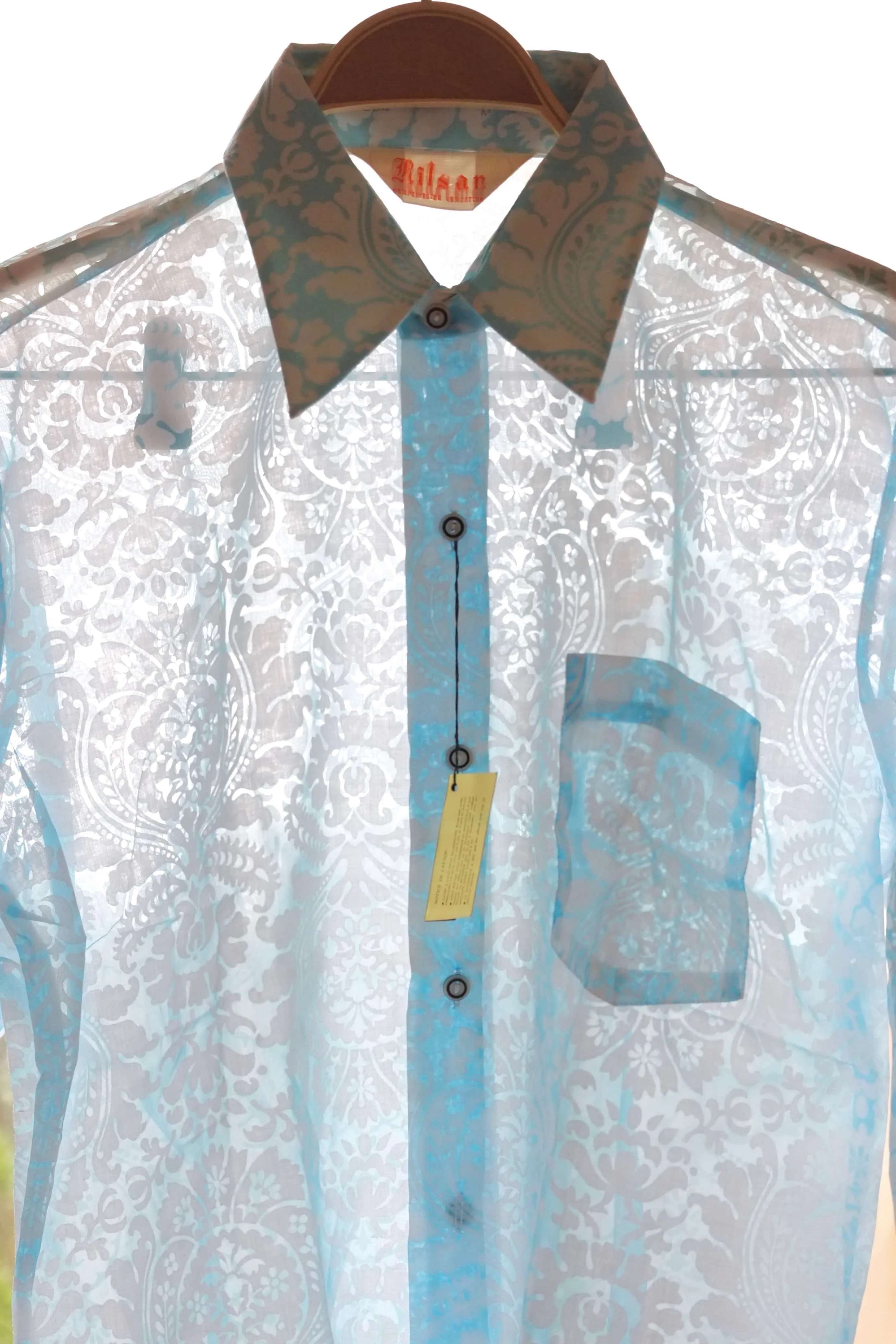 RILSAN See-Through Pastel Print 70's Shirt