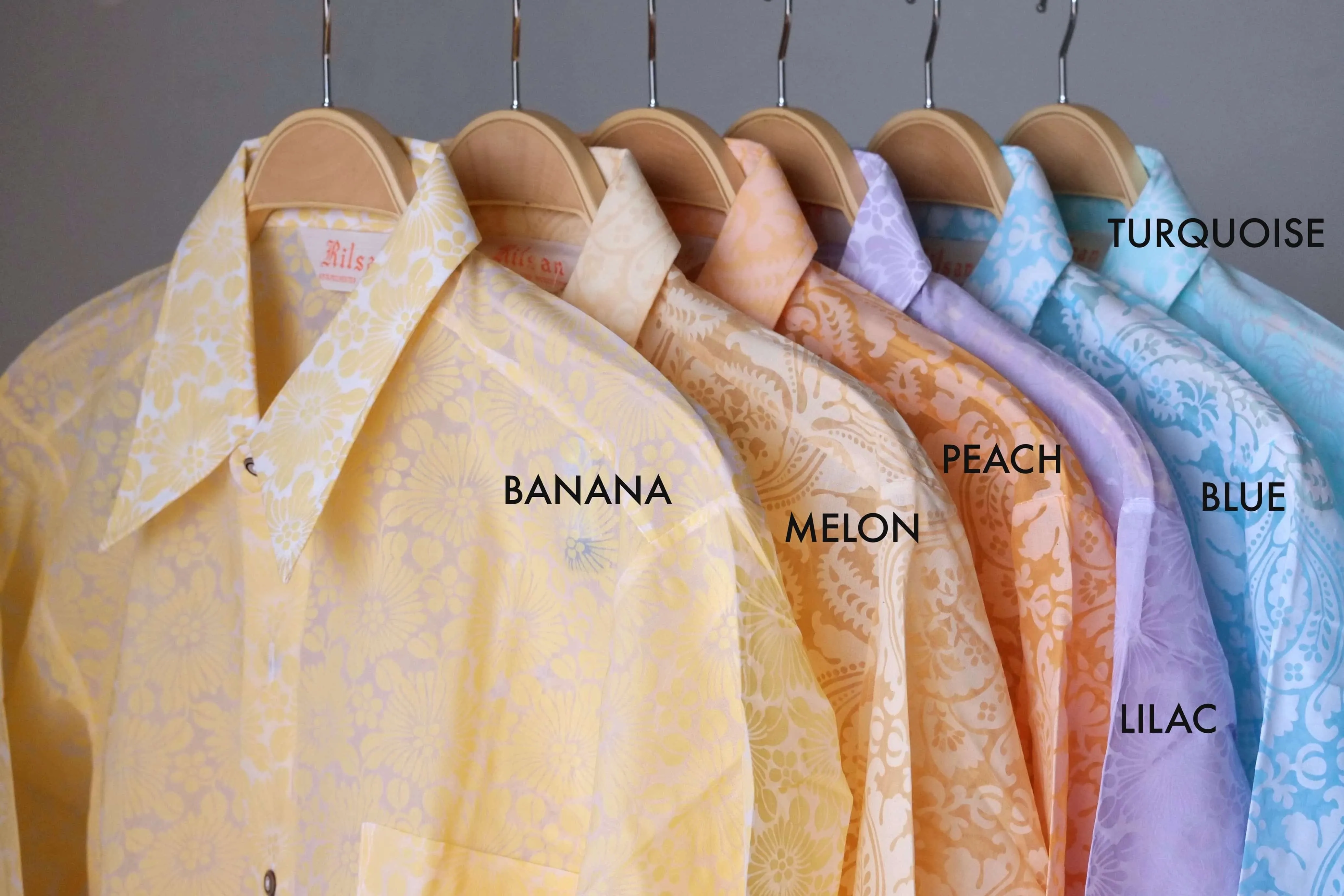 RILSAN See-Through Pastel Print 70's Shirt