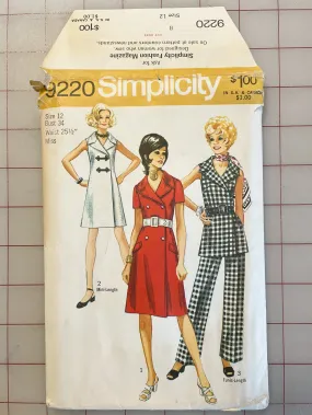 SALE 1970 Simplicity 9220 Pattern - Dress, Tunic and Pants FACTORY FOLDED