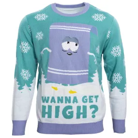 Cozy South Park Towelie Red Eyes Ugly Christmas Sweater - Fun Holiday Apparel for Fans