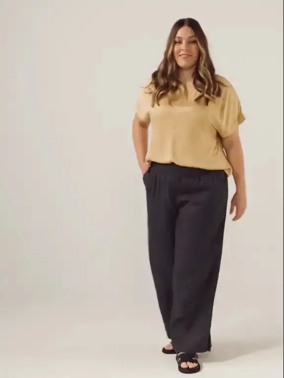 Sundara Linen Pants Charcoal