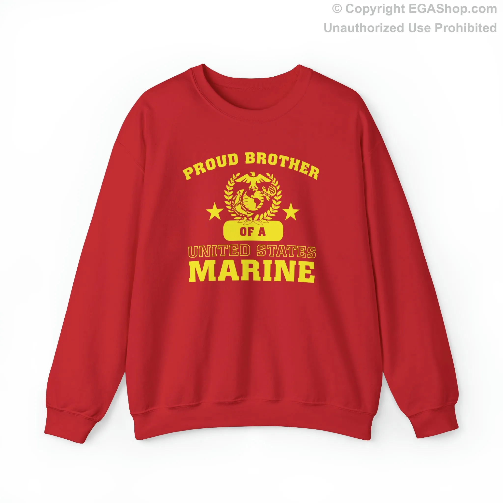 Sweatshirt: Proud Brother of a Marine (Varsity Style, Color Choices)