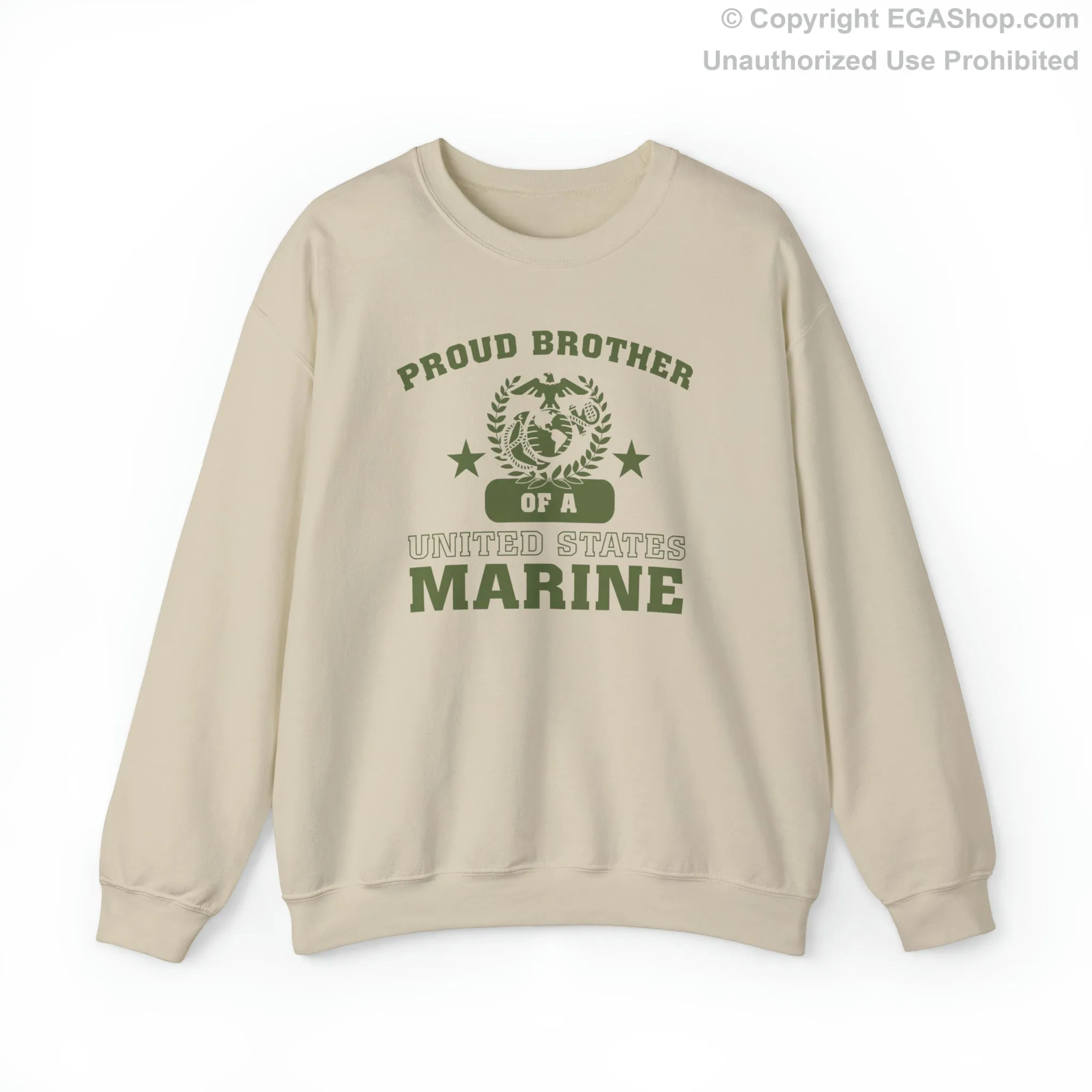 Sweatshirt: Proud Brother of a Marine (Varsity Style, Color Choices)