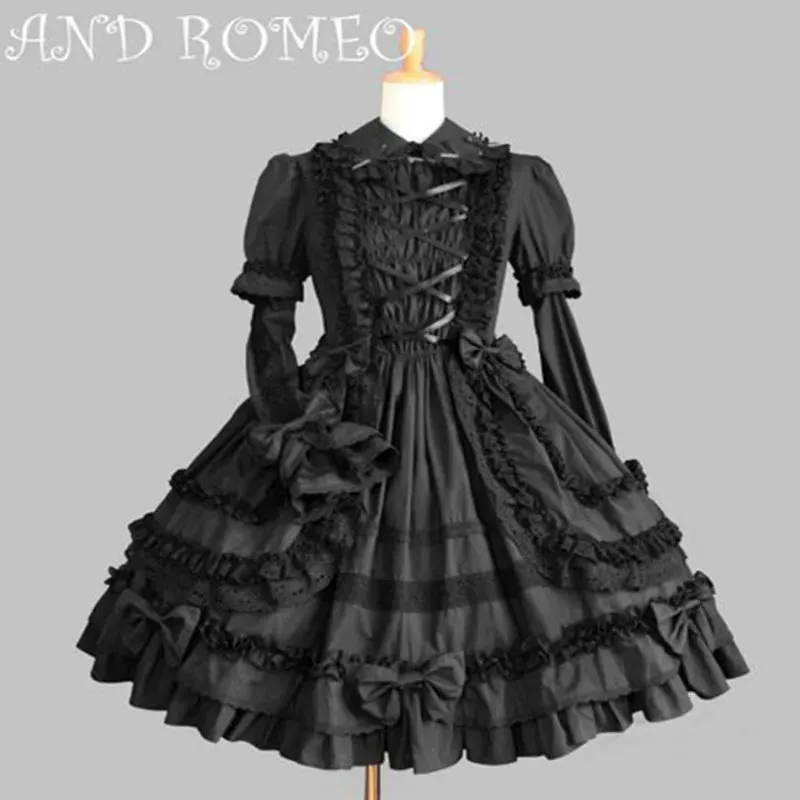 TAVIMART  -  Vintage sweet lolita dress palace lace bowknot peter pan collar victorian dress kawaii girl lolita gothic op loli cosplay