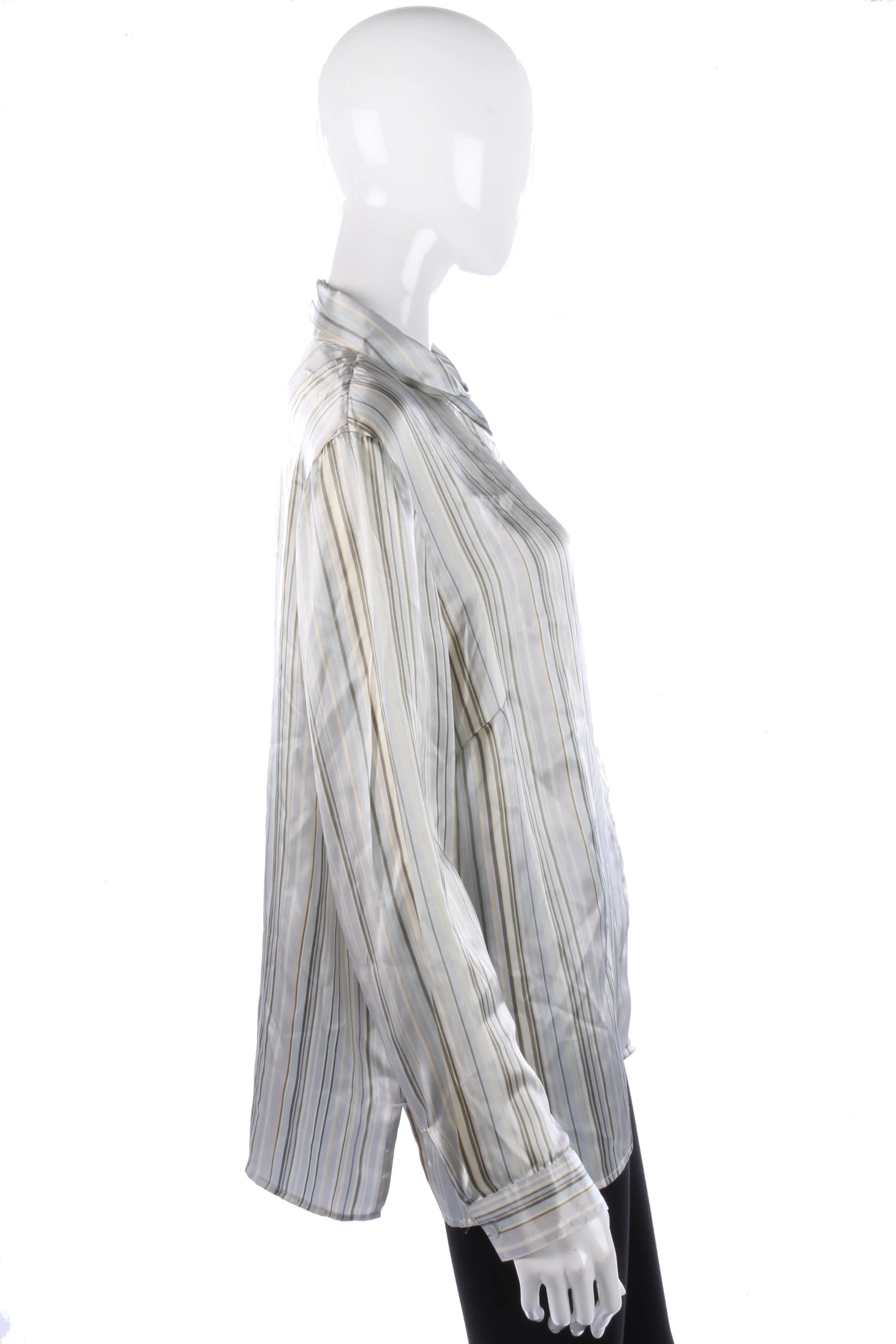 Victoria Layne Silk Blouse Striped Size L