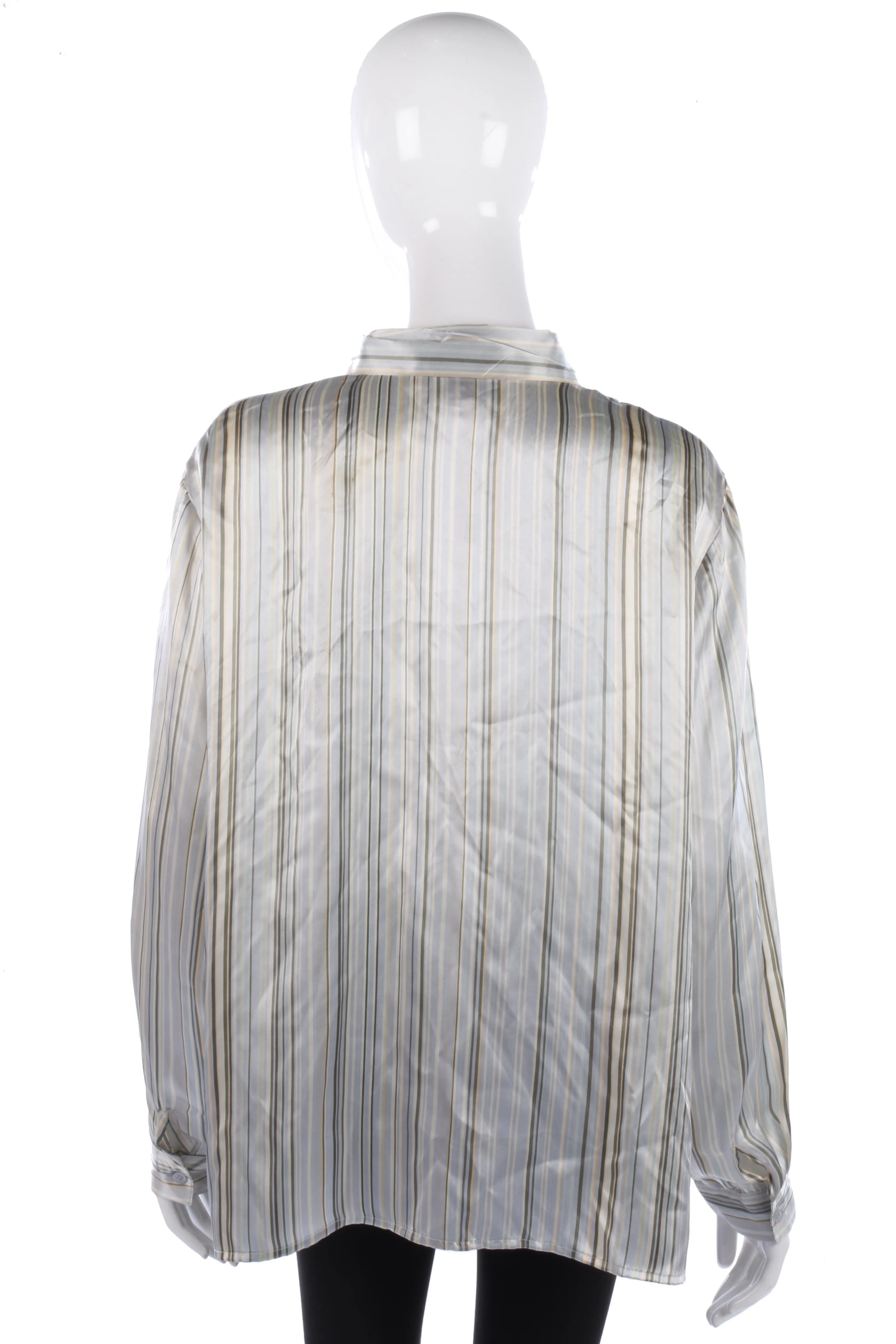 Victoria Layne Silk Blouse Striped Size L