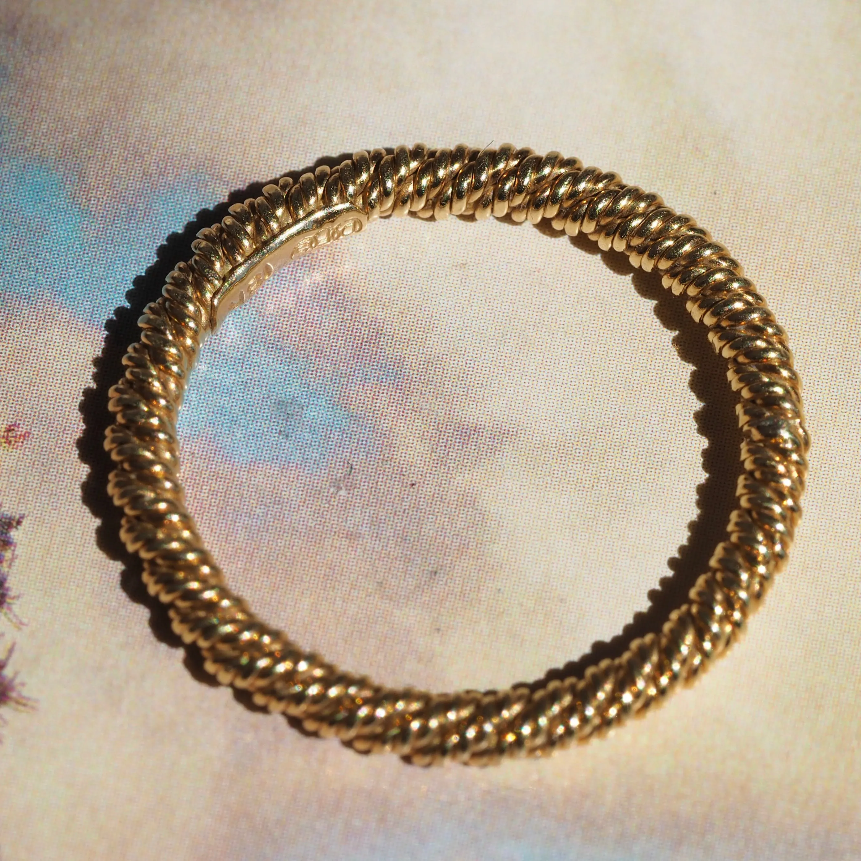 Vintage 18k Gold Twisted Rope Band