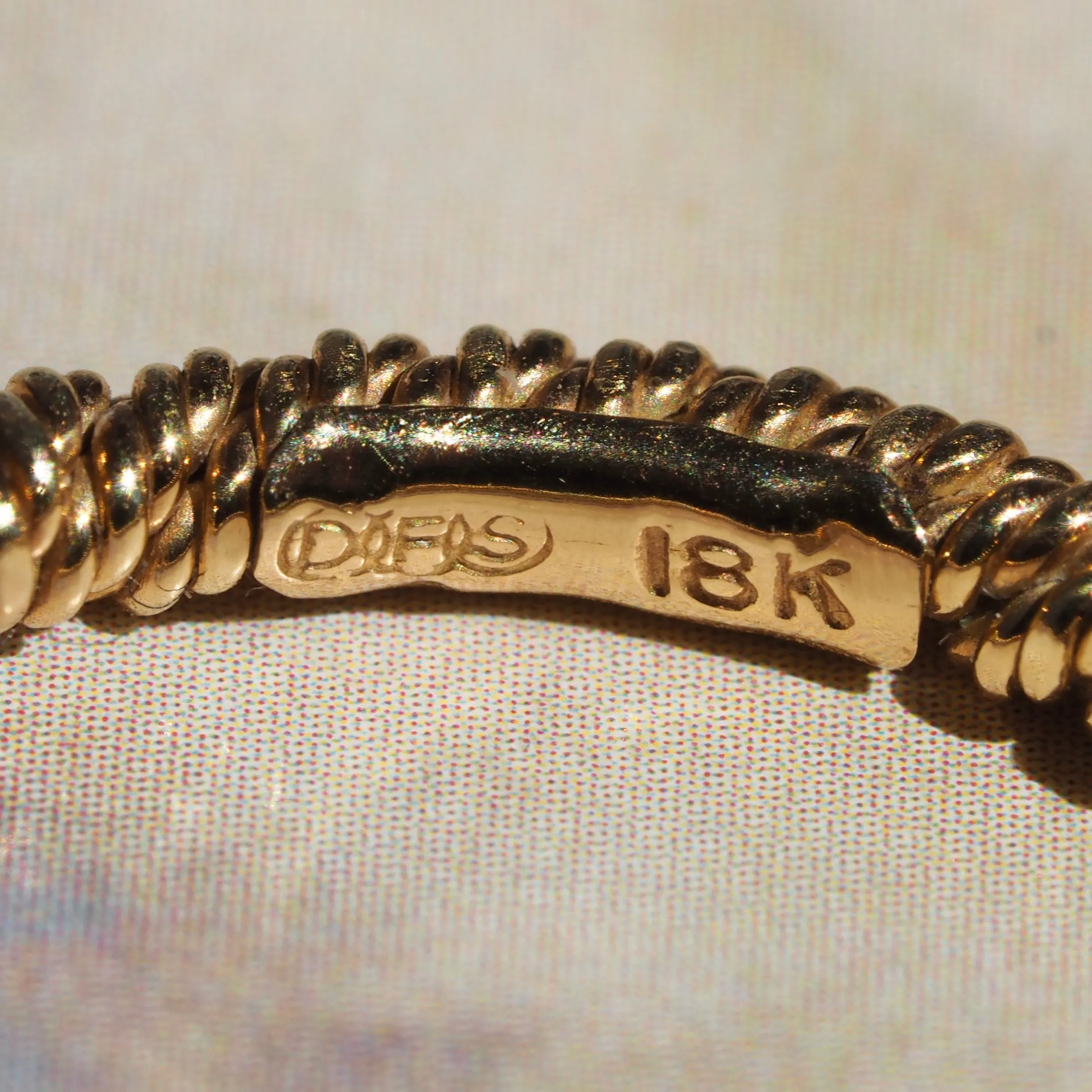Vintage 18k Gold Twisted Rope Band