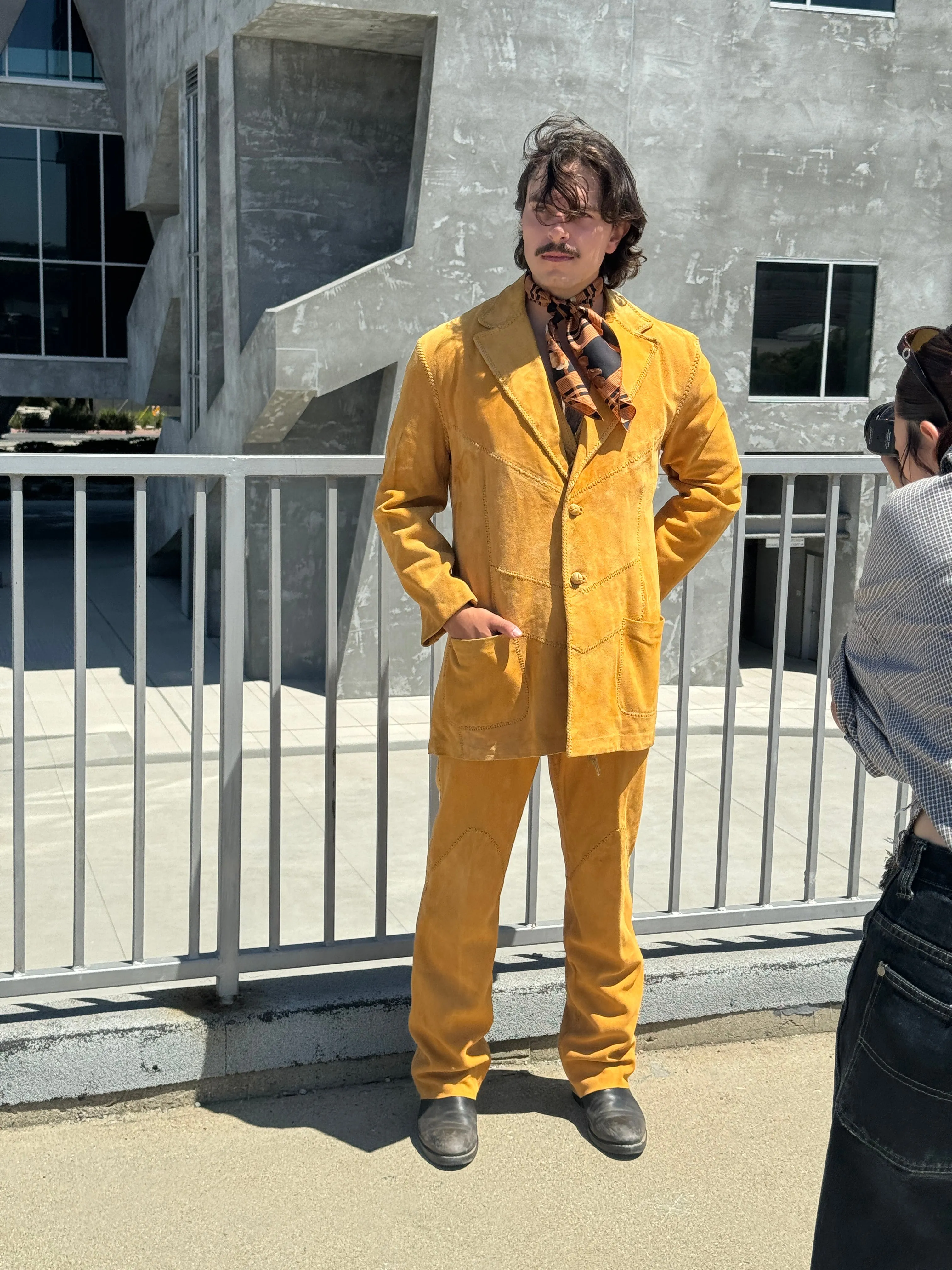 Vintage 1960s North Beach Leather 3-Piece Suede Suit