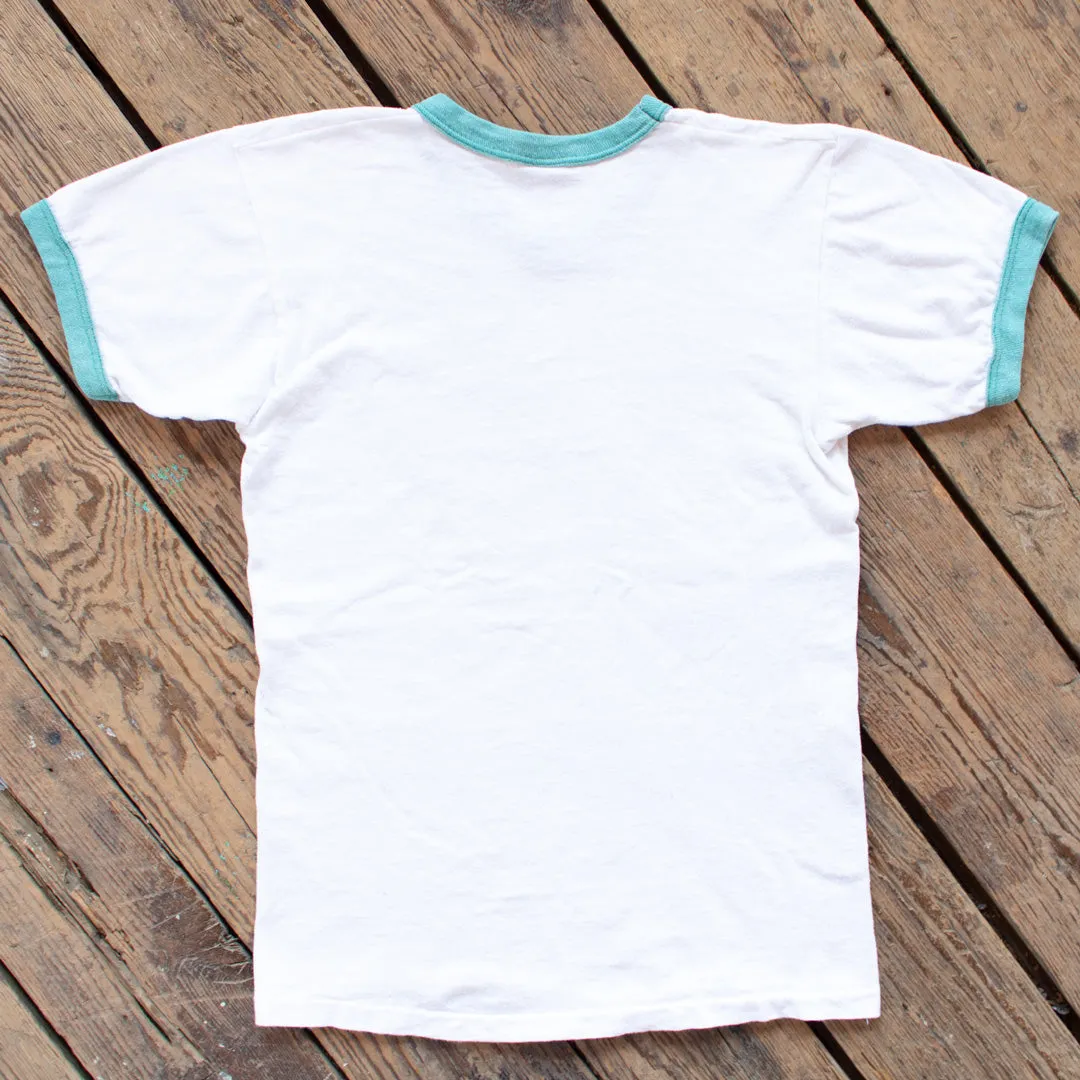 Vintage 1970s Lawrence Kansas Jayhawks Swimming Ringer - XS