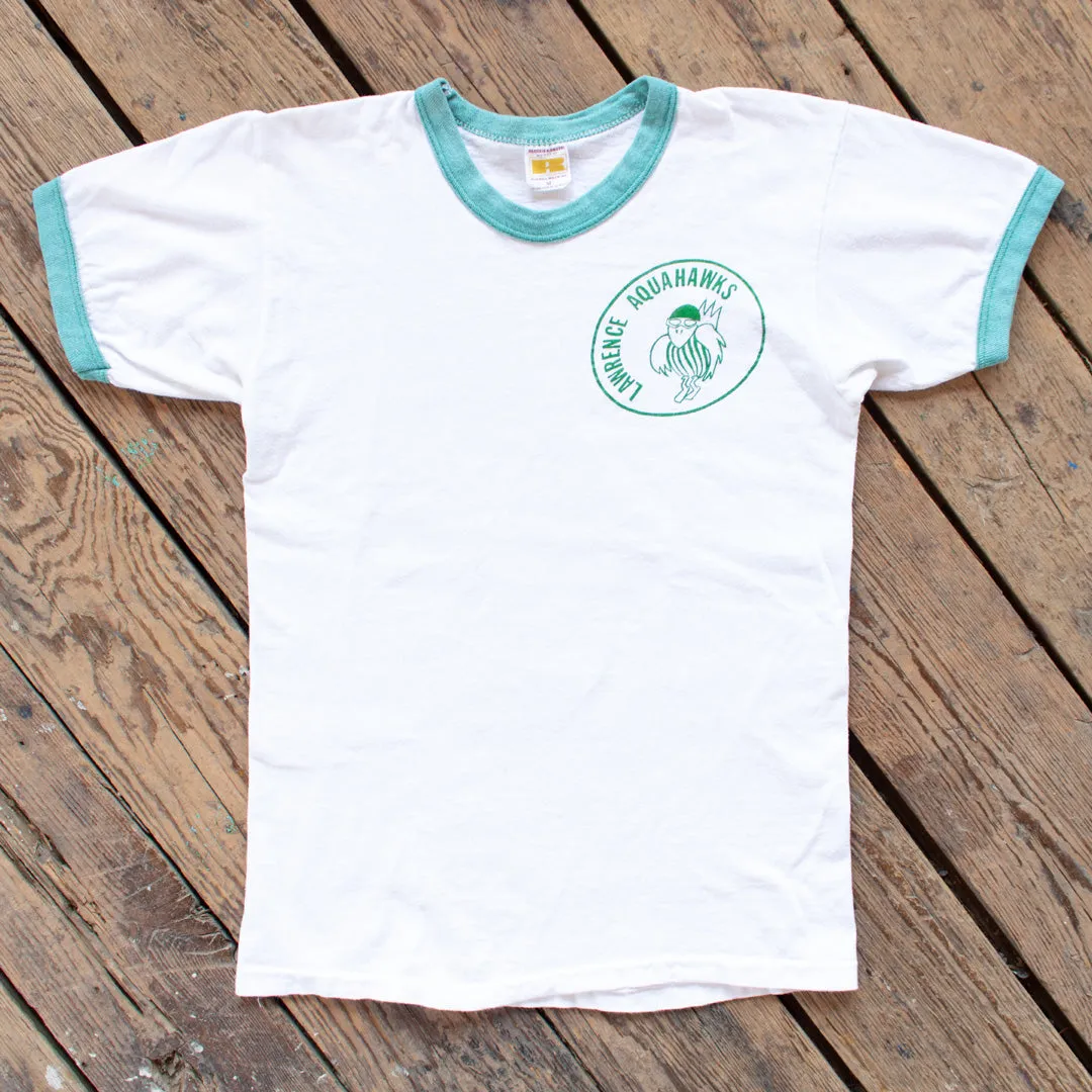 Vintage 1970s Lawrence Kansas Jayhawks Swimming Ringer - XS