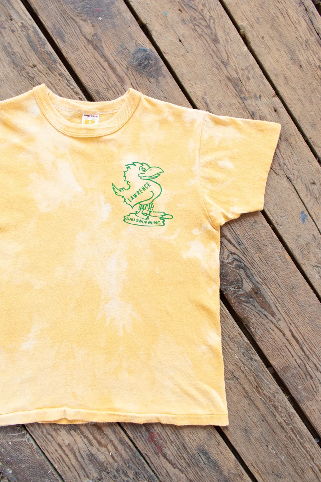 Vintage 1970s Lawrence Kansas Jayhawks Swimming T-Shirt - XS/SM