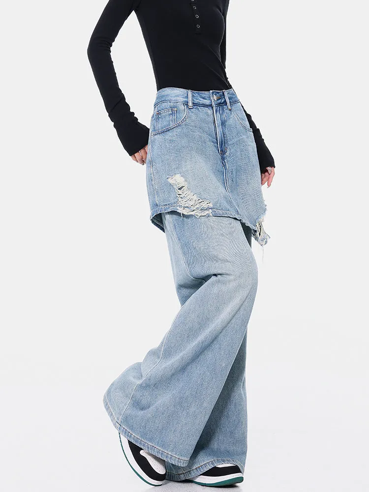 Vintage Blue Two-piece Jeans