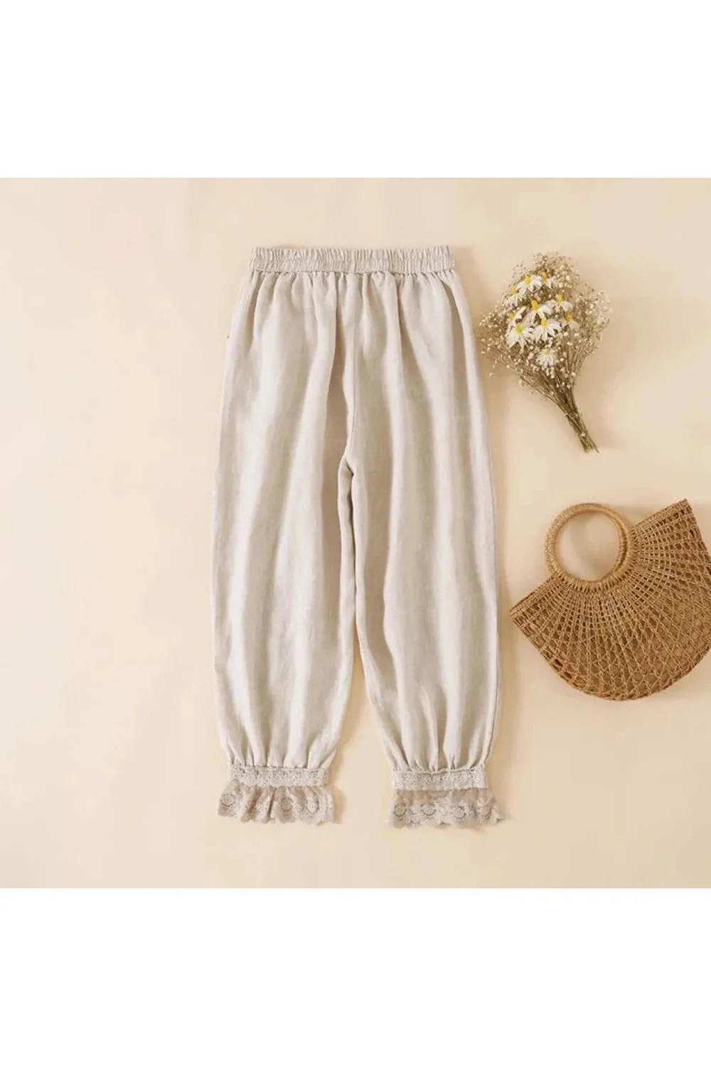 Vintage Embroidered Lace Pants