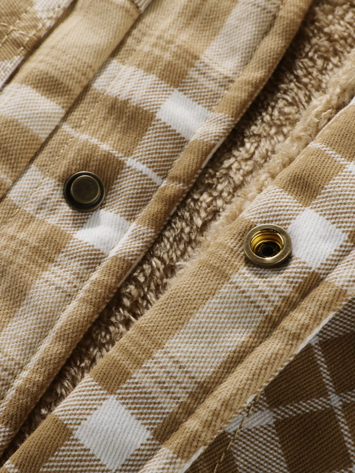 Vintage Plaid Cotton Hooded Flannel Lined Jacket