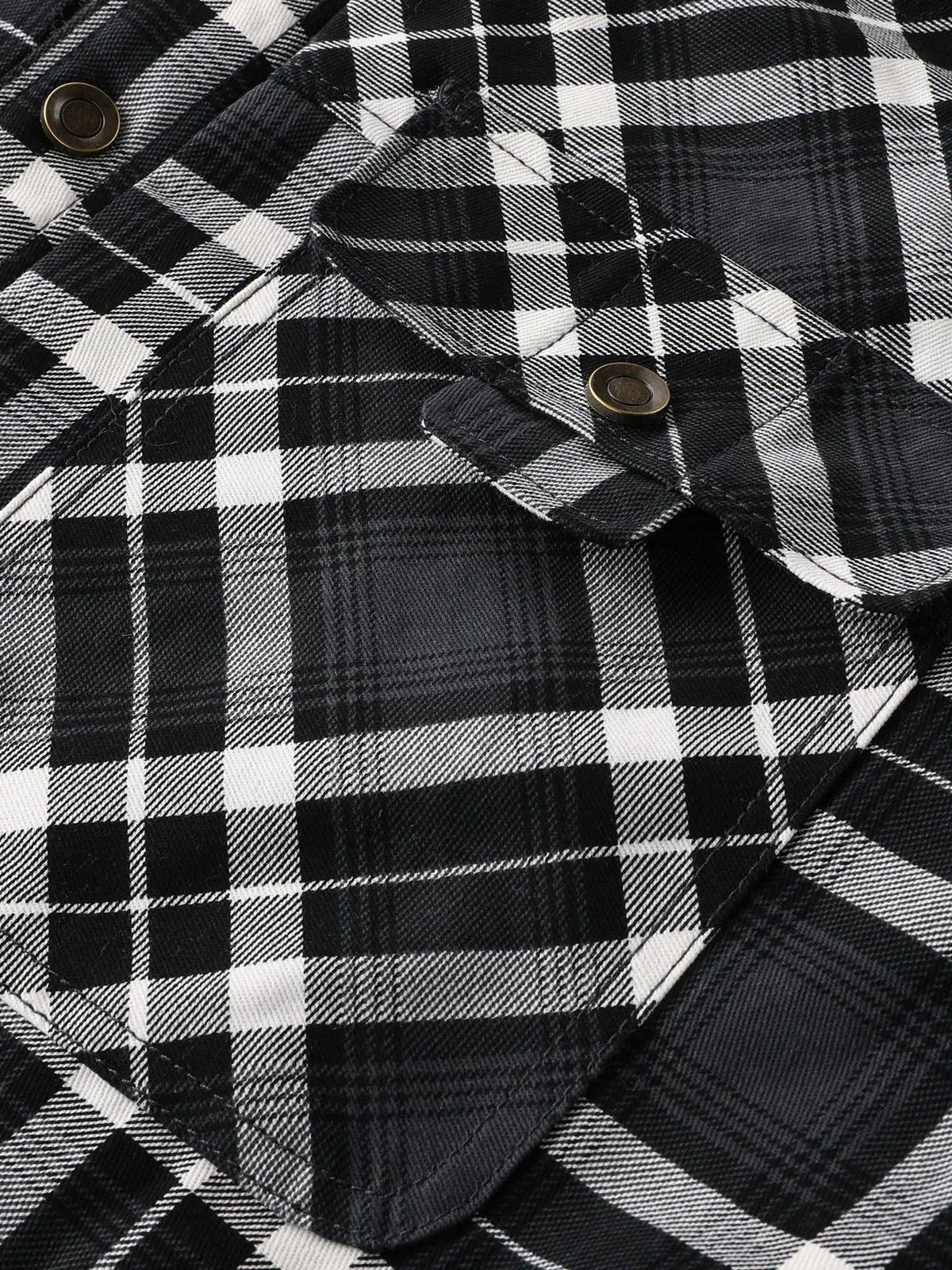 Vintage Plaid Cotton Hooded Flannel Lined Jacket