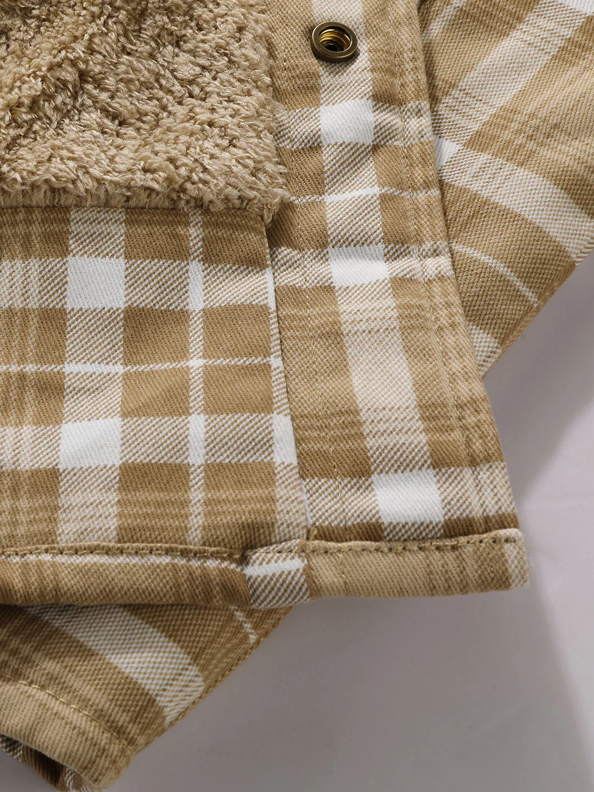 Vintage Plaid Cotton Hooded Flannel Lined Jacket