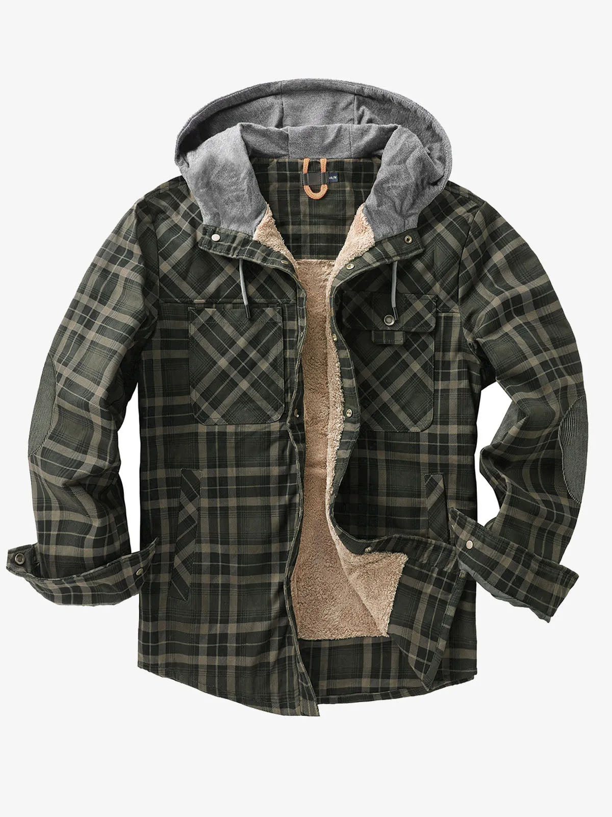 Vintage Plaid Cotton Hooded Flannel Lined Jacket