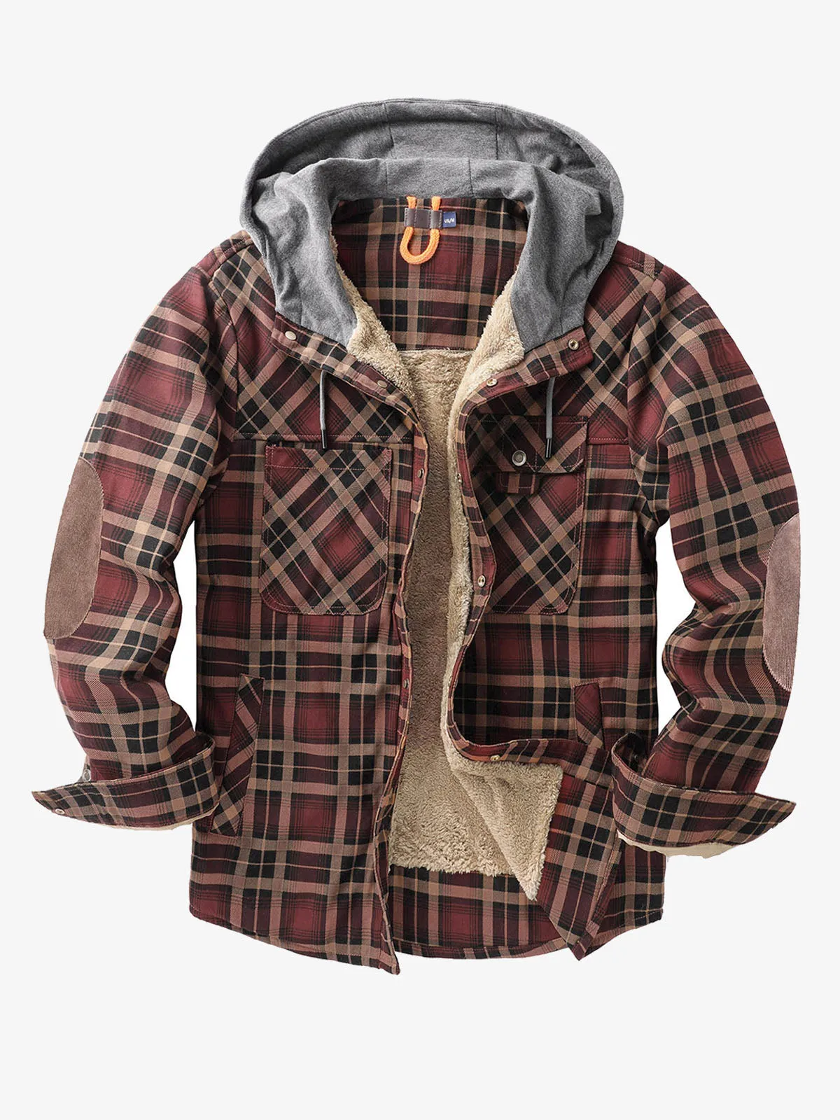 Vintage Plaid Cotton Hooded Flannel Lined Jacket