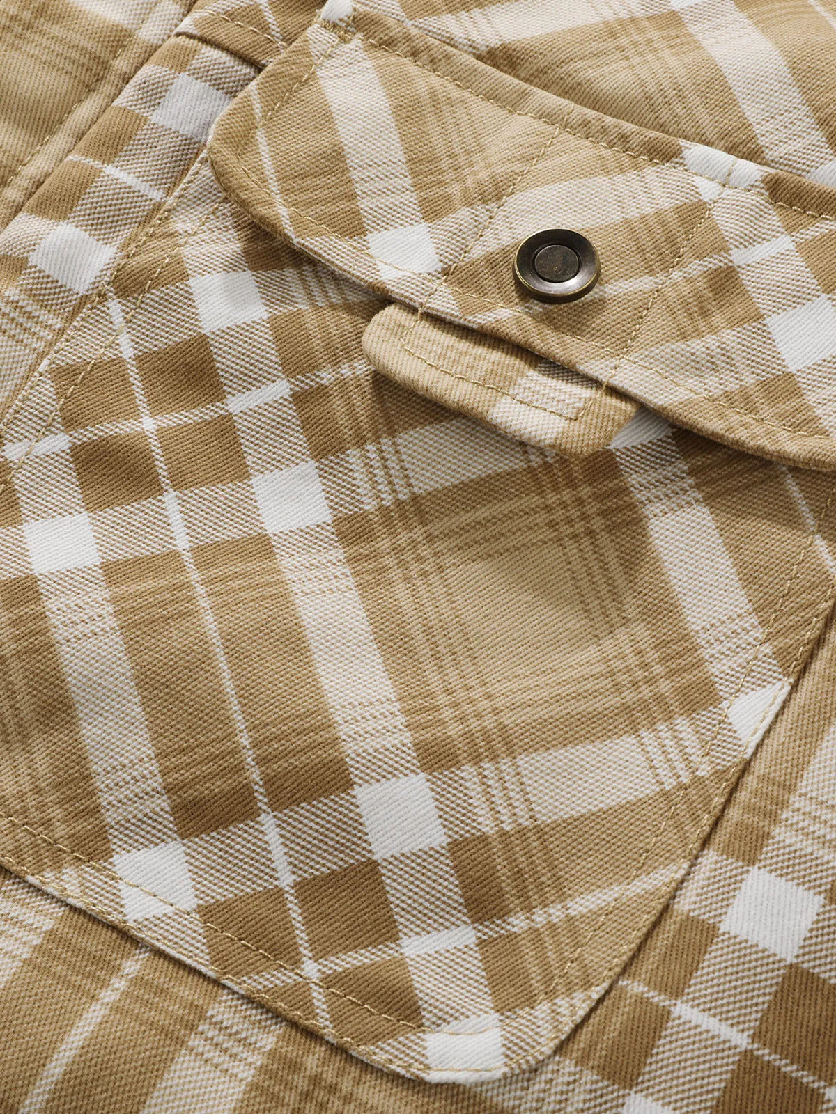 Vintage Plaid Cotton Hooded Flannel Lined Jacket