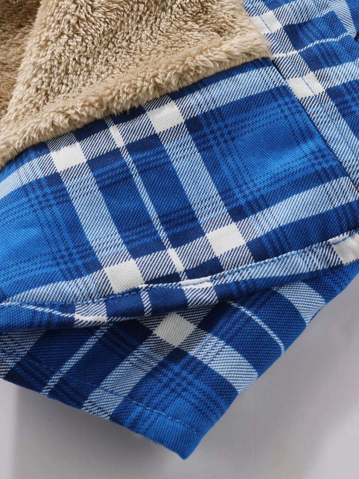 Vintage Plaid Cotton Hooded Flannel Lined Jacket