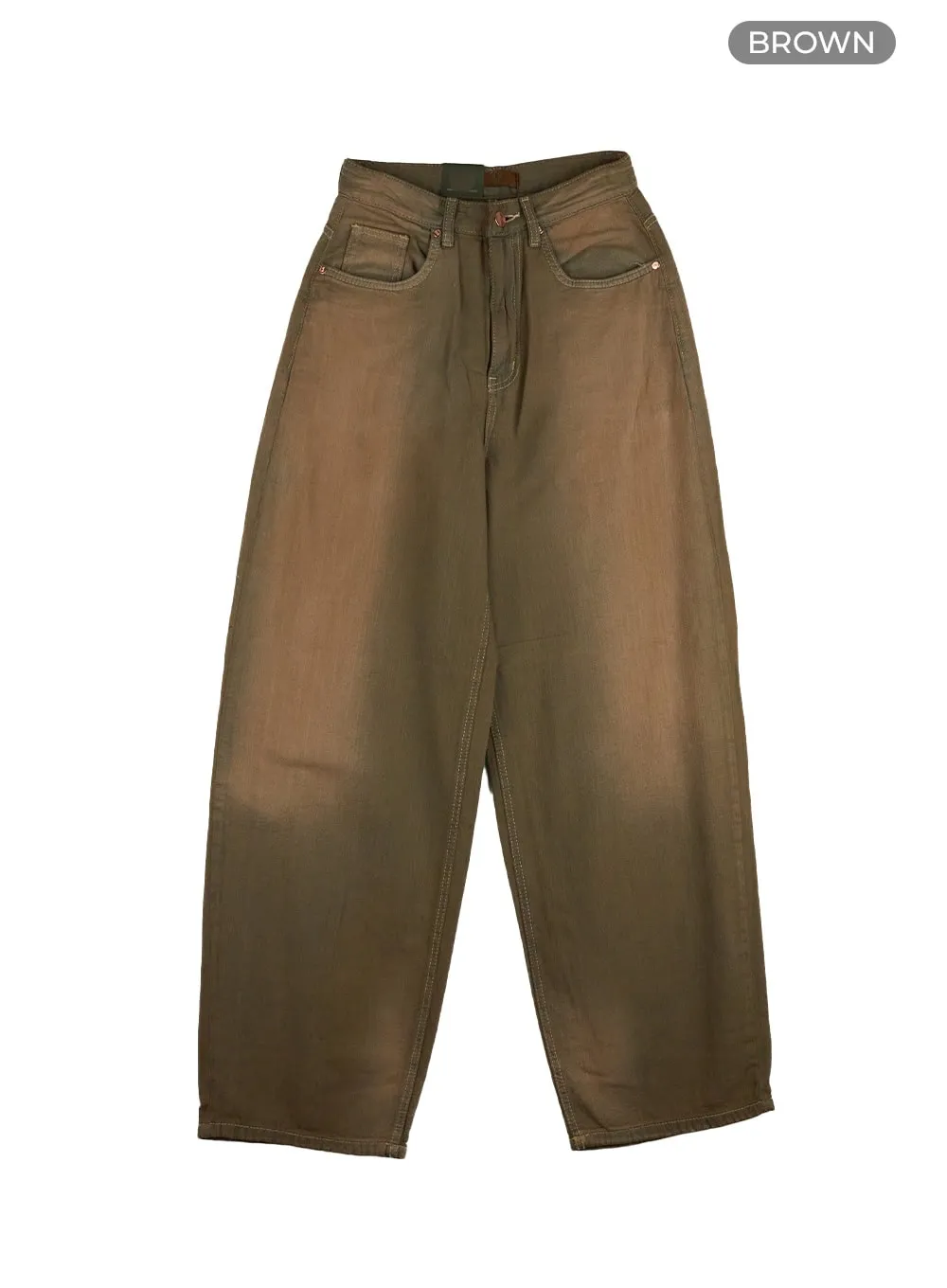 Vintage Washed Denim Baggy Pants CU420
