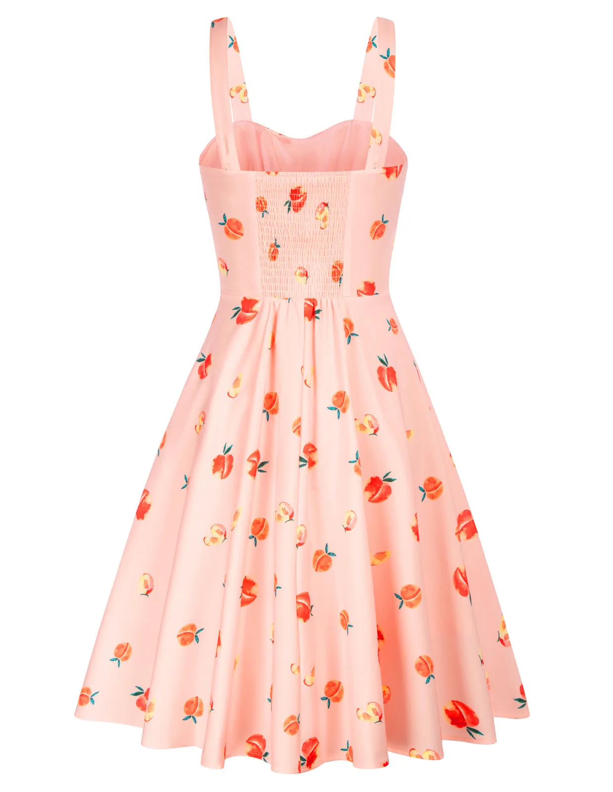 Women's Vintage Sleeveless Floral Ruched Summer Cute A-Line Swing Dress