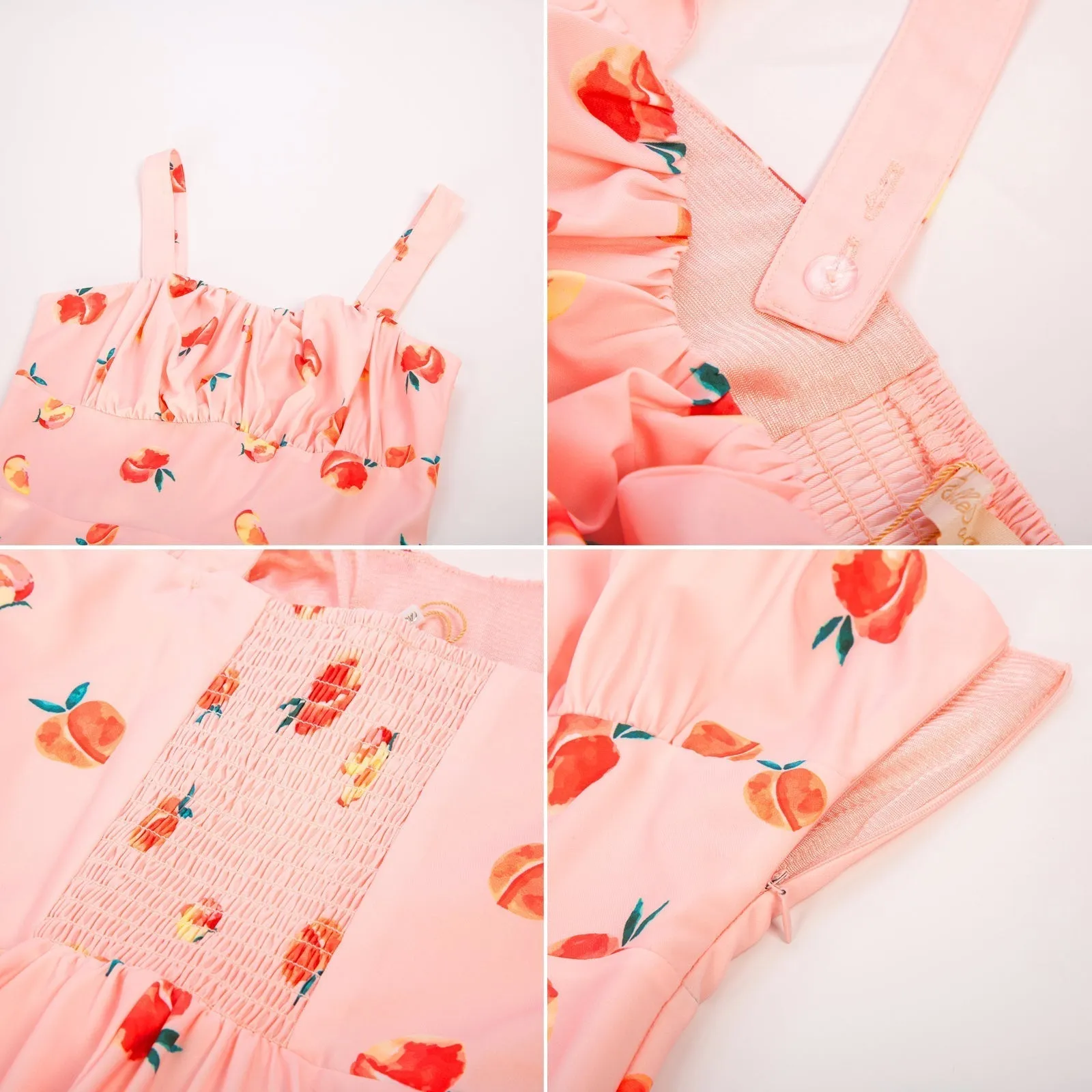 Women's Vintage Sleeveless Floral Ruched Summer Cute A-Line Swing Dress