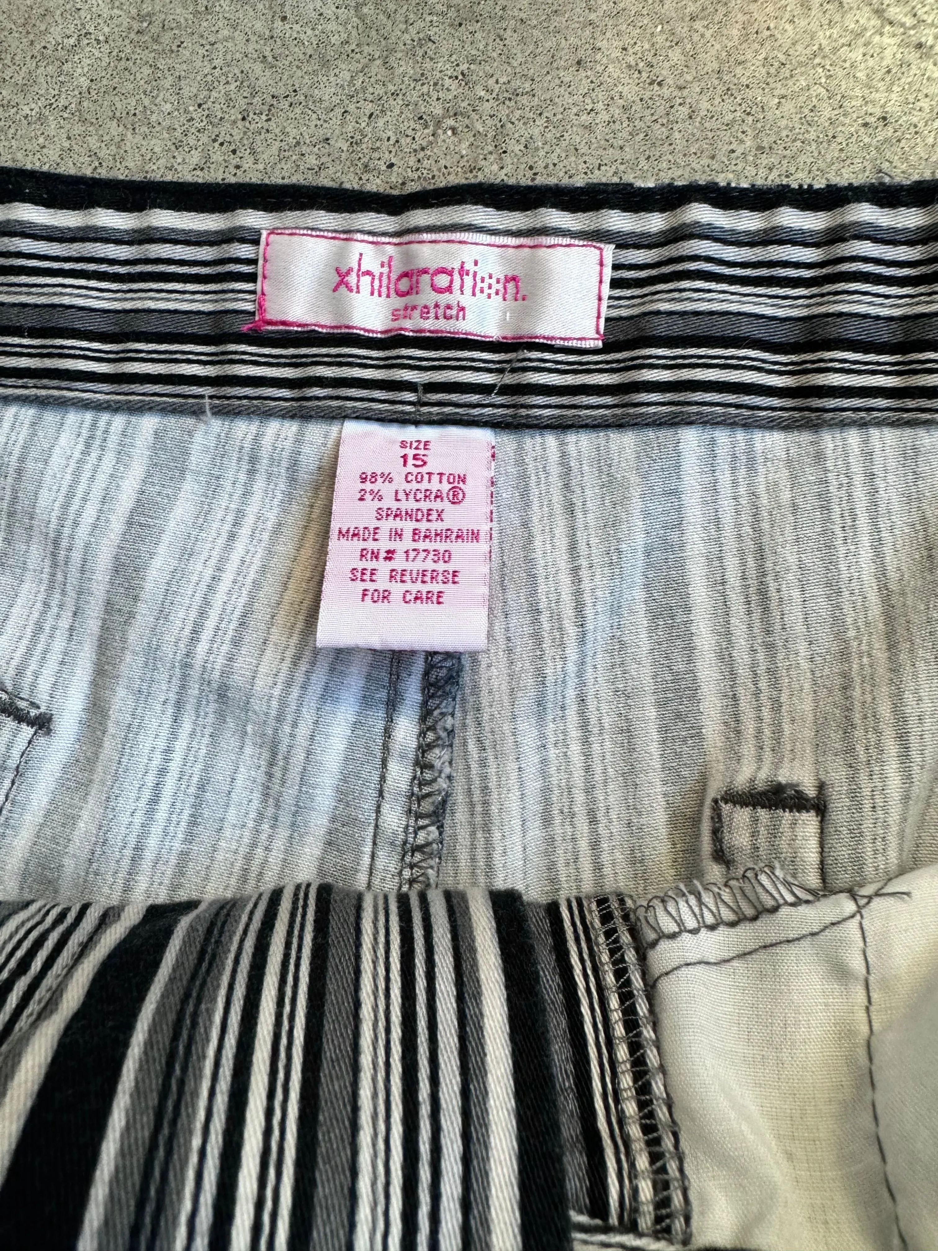 Y2K Black & White Striped Lace Up Pants (L/XL)
