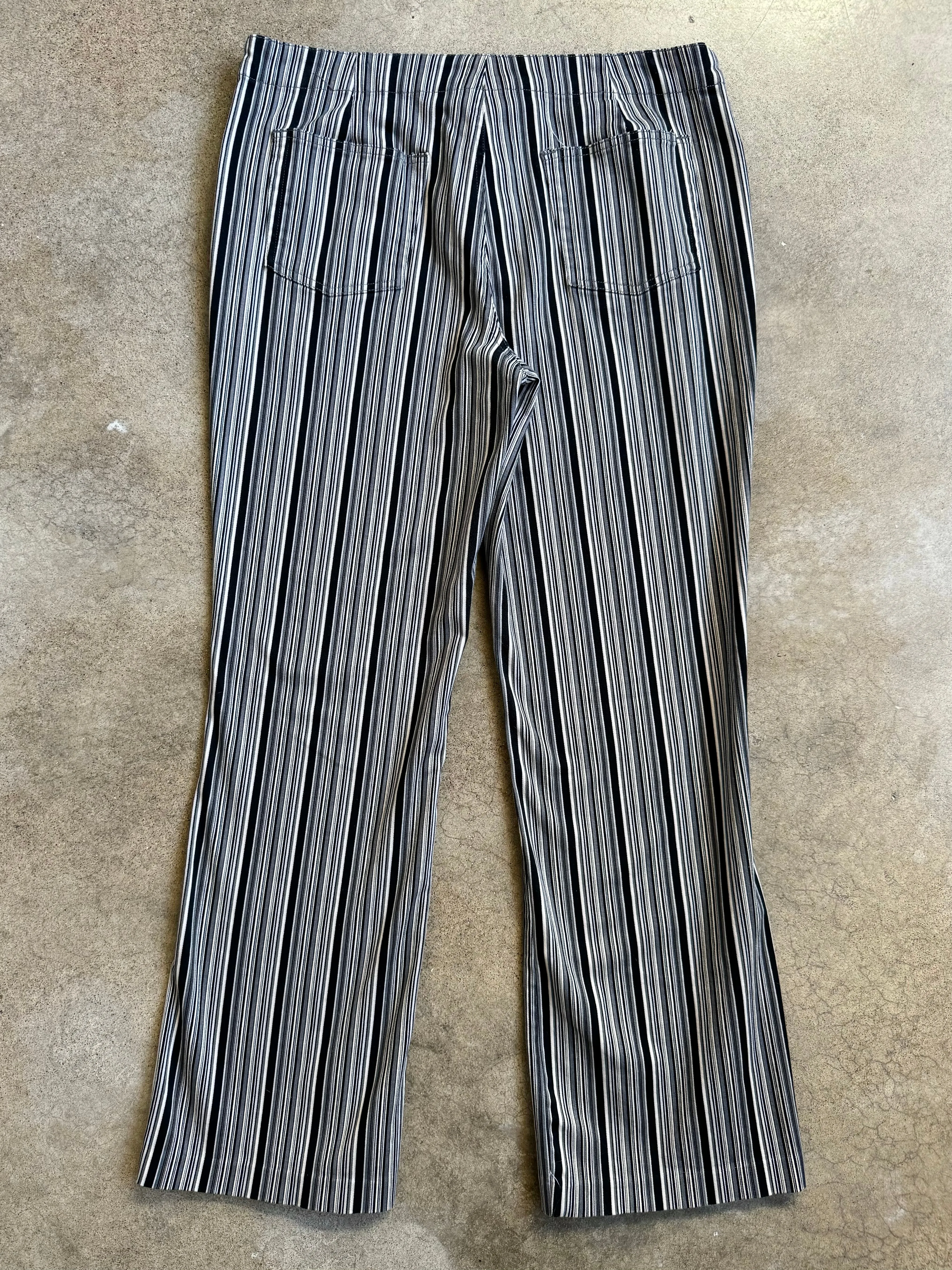 Y2K Black & White Striped Lace Up Pants (L/XL)